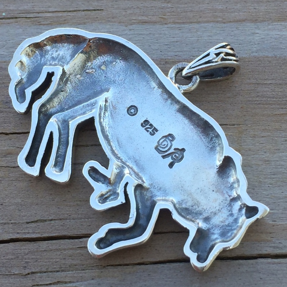 Celtic Norse Wolf Spiral Pendant solid .925 Sterling Silver Peter Stone - Picture 4 of 6